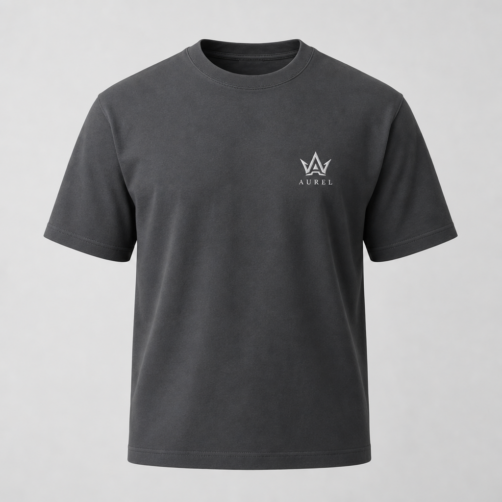 AUREL Premium Essential Tee — Charcoal Grey
