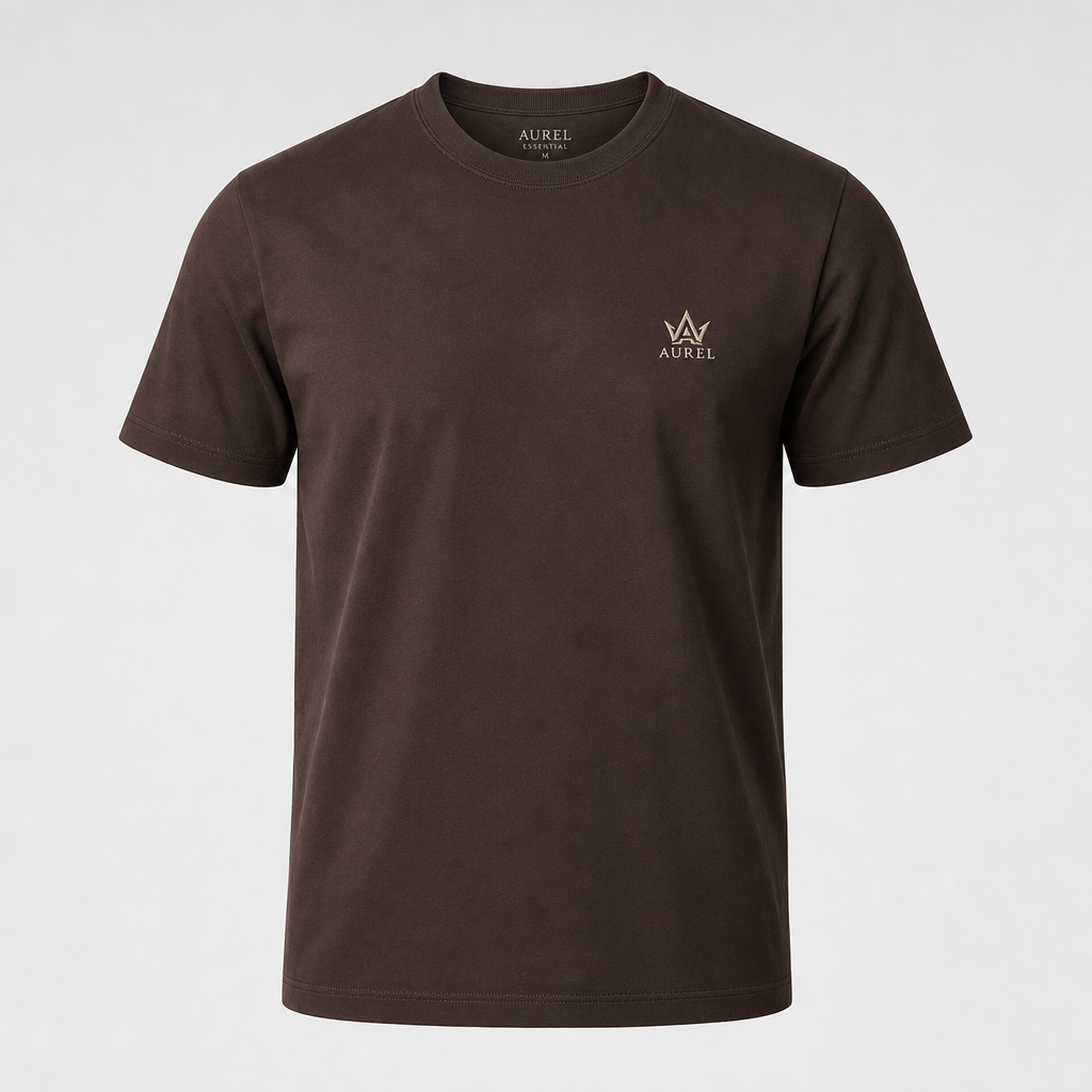 AUREL Premium Essential Tee — Chocolate Brown