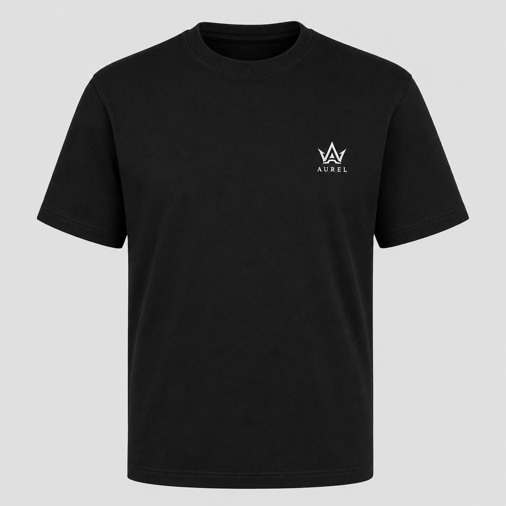 AUREL Premium Essential Tee — Jet Black