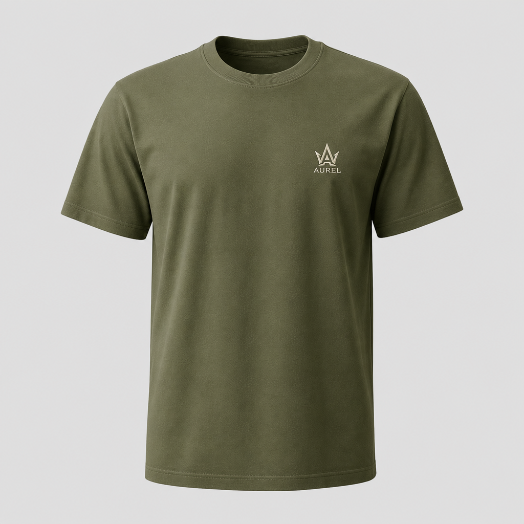 AUREL Premium Essential Tee — Olive Green