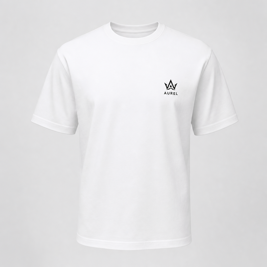AUREL Premium Essential Tee — Pure White