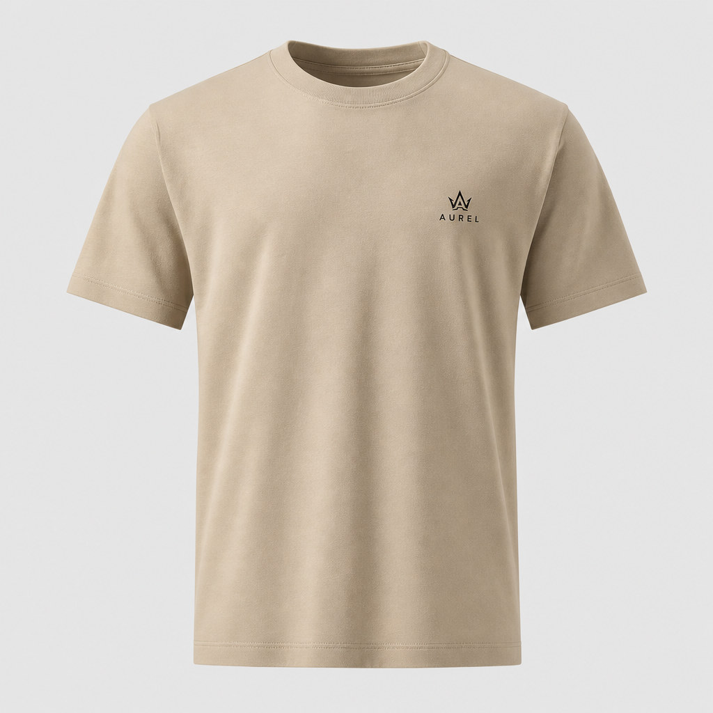 AUREL Premium Essential Tee — Stone Beige